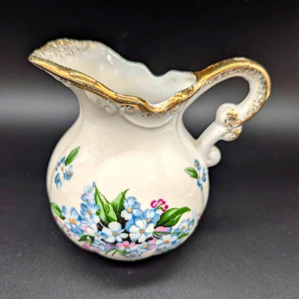 Vintage Ceramic Pitcher Vase By Watkins Japan Handle About 3 1/2"